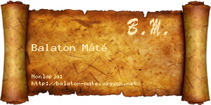 Balaton Máté névjegykártya