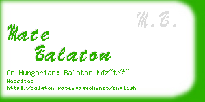 mate balaton business card